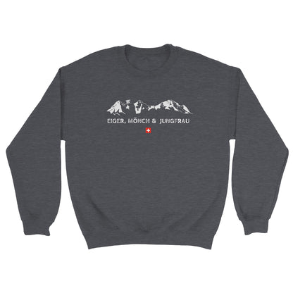 Eiger, Mönch, and Jungfrau Swiss Alps Skyline Sweatshirt | Elevate Your Mountain Style