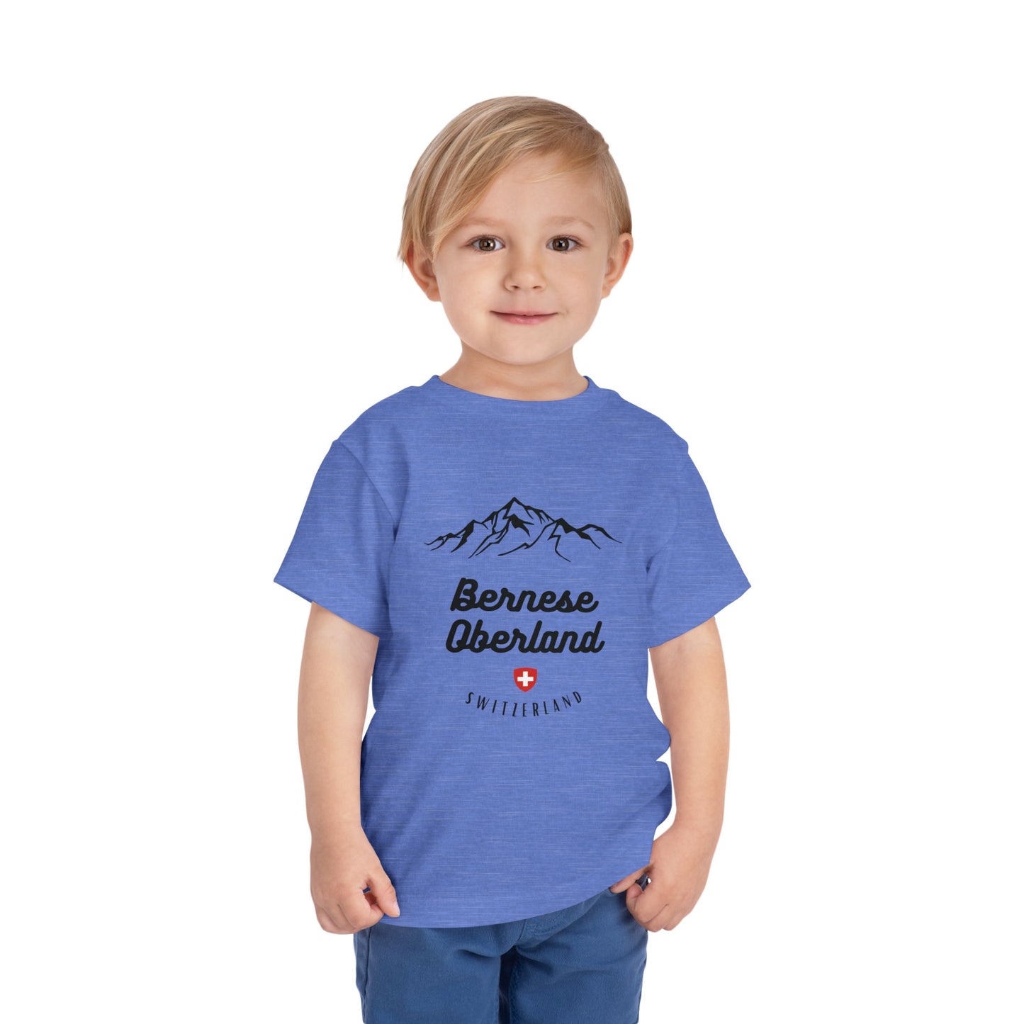 Travel-inspired toddler t-shirt featuring Bernese Oberland and outdoor vibes