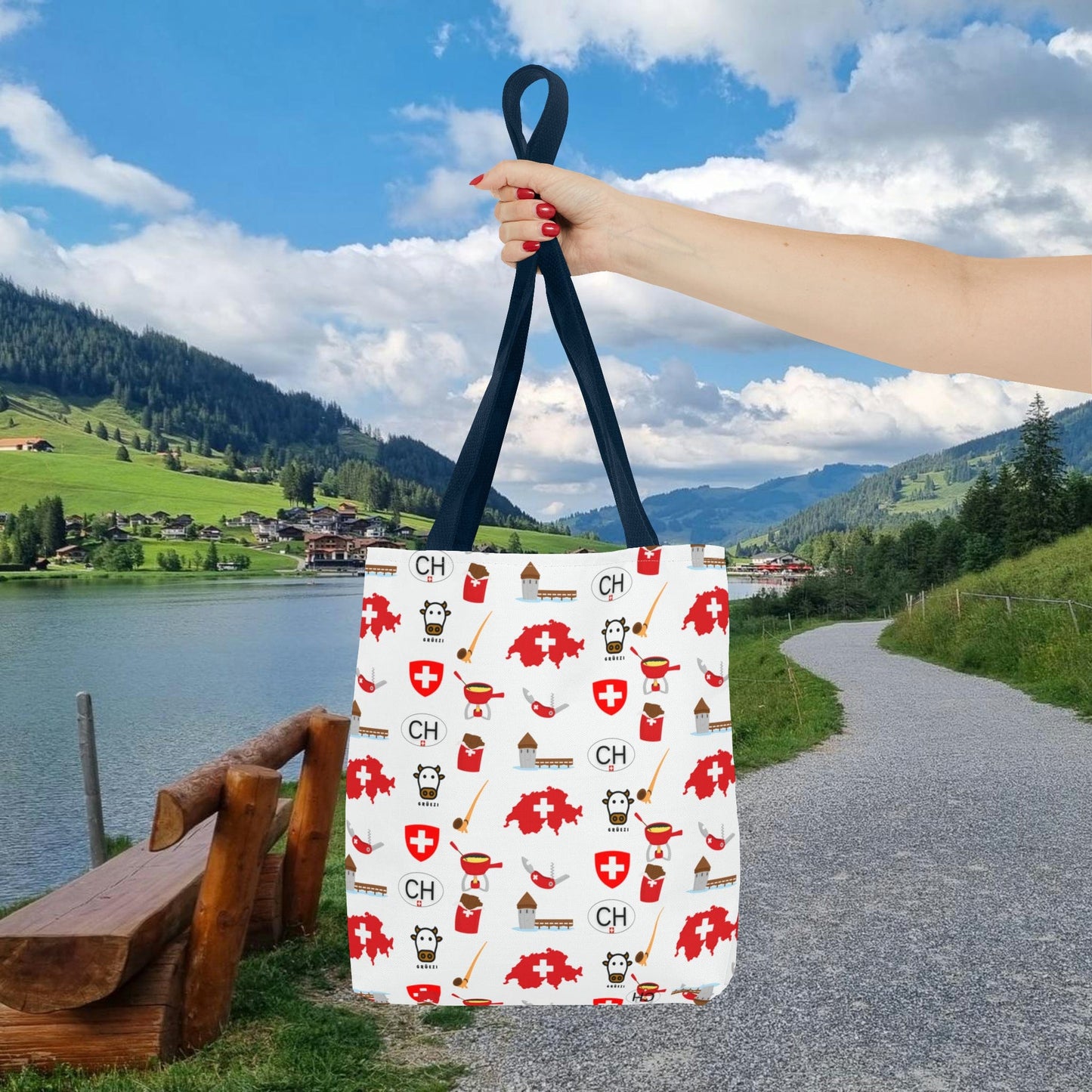 Swiss Icons Tote: Culture & Travel Pattern