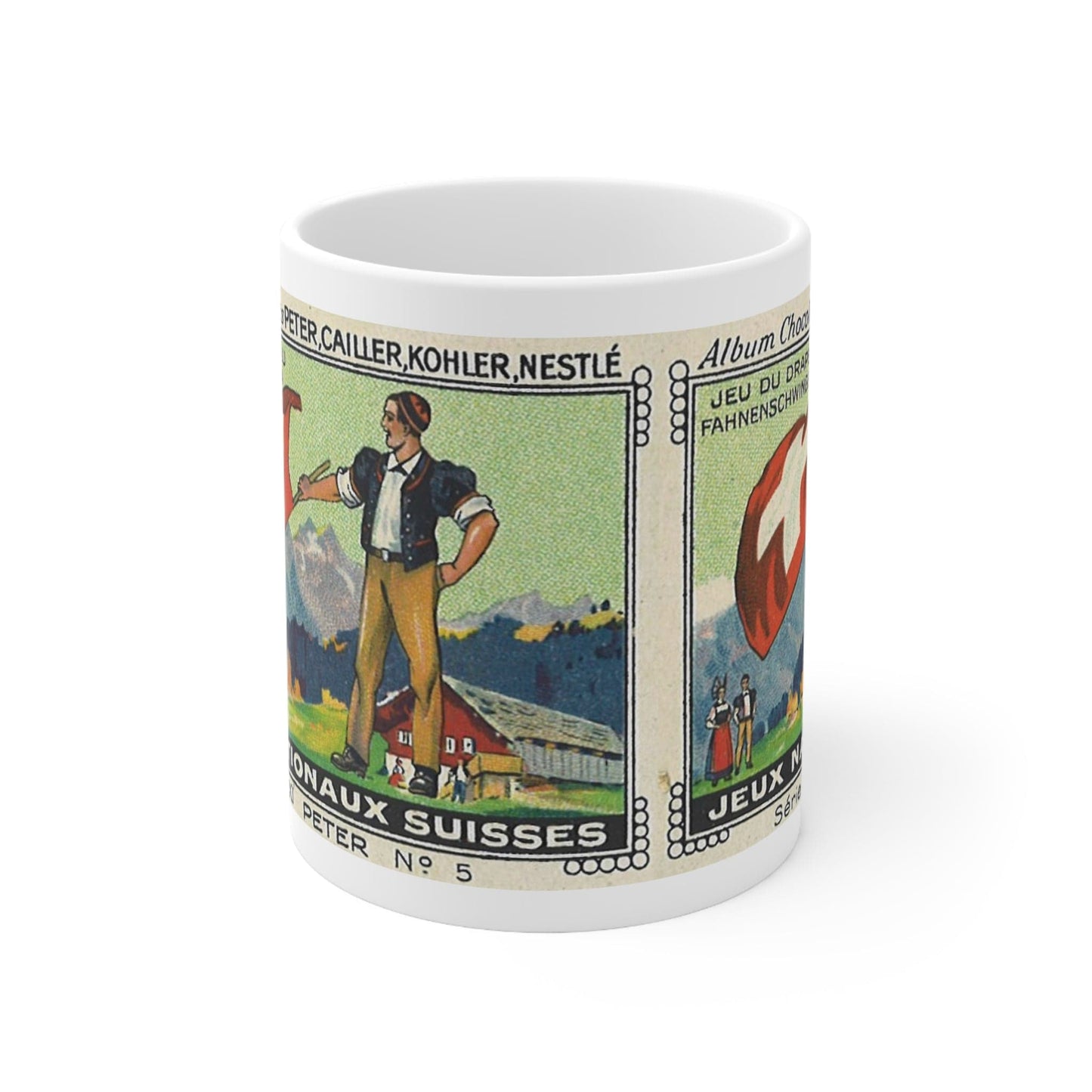 Traditional Swiss Flag Throwing  |  Vintage Painting Mug