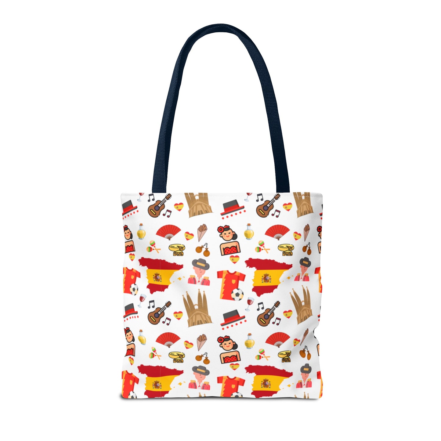 Discover Spain in Style: Vibrant Travel Tote Bag with Iconic Pattern