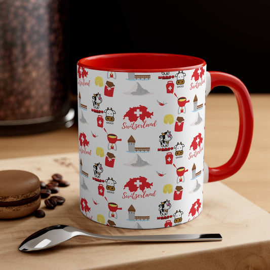 Switzerland Charming Travel Icons Accent mug