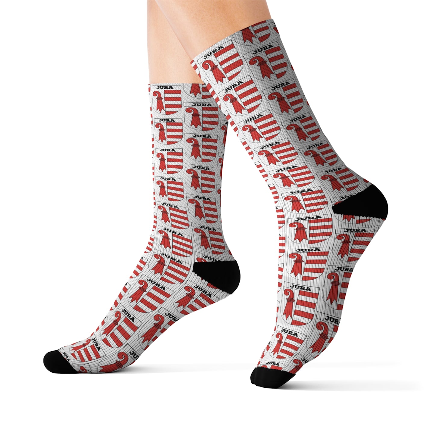 Jura, Switzerland - Coat of Arms Sublimation Socks | Swiss Heritage with Every Step