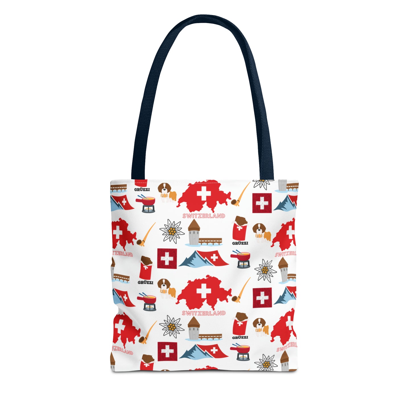 Swiss Travel and Culture Elements Pattern Tote Bag (AOP)