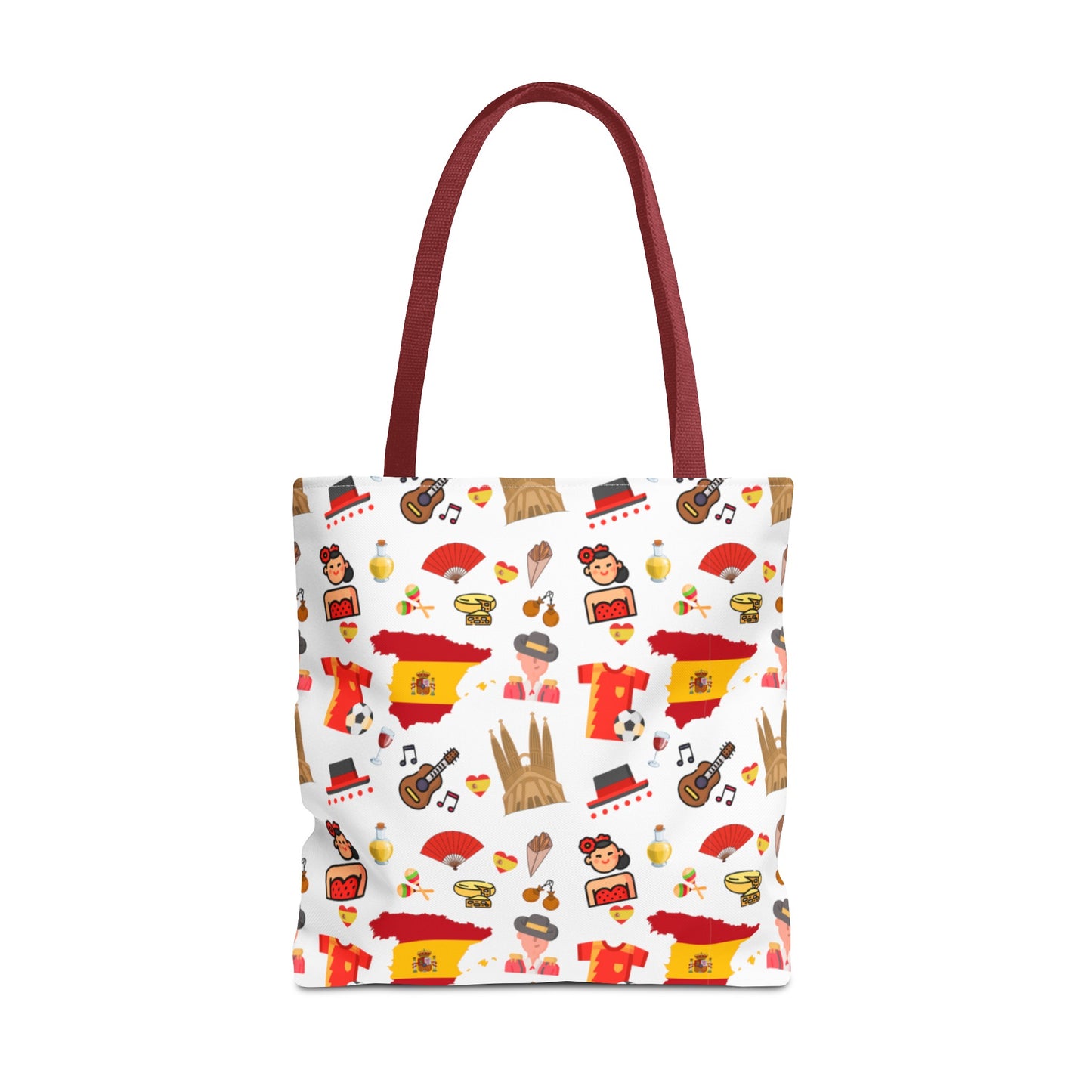 Discover Spain in Style: Vibrant Travel Tote Bag with Iconic Pattern