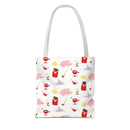 Switzerland Travel Elements Pattern | Tote Bag (AOP)