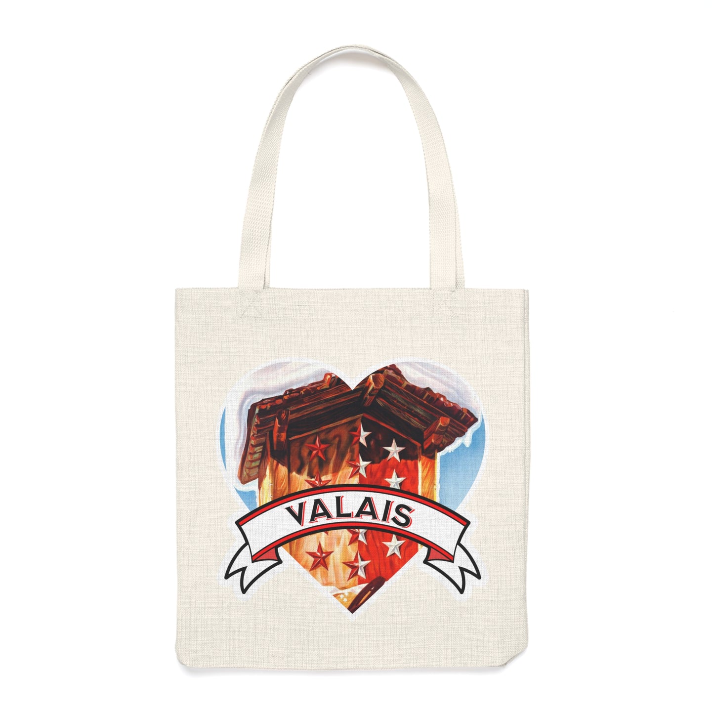 I Love Valais | Coat of Arms Embedded in a Heart | Tote Bag