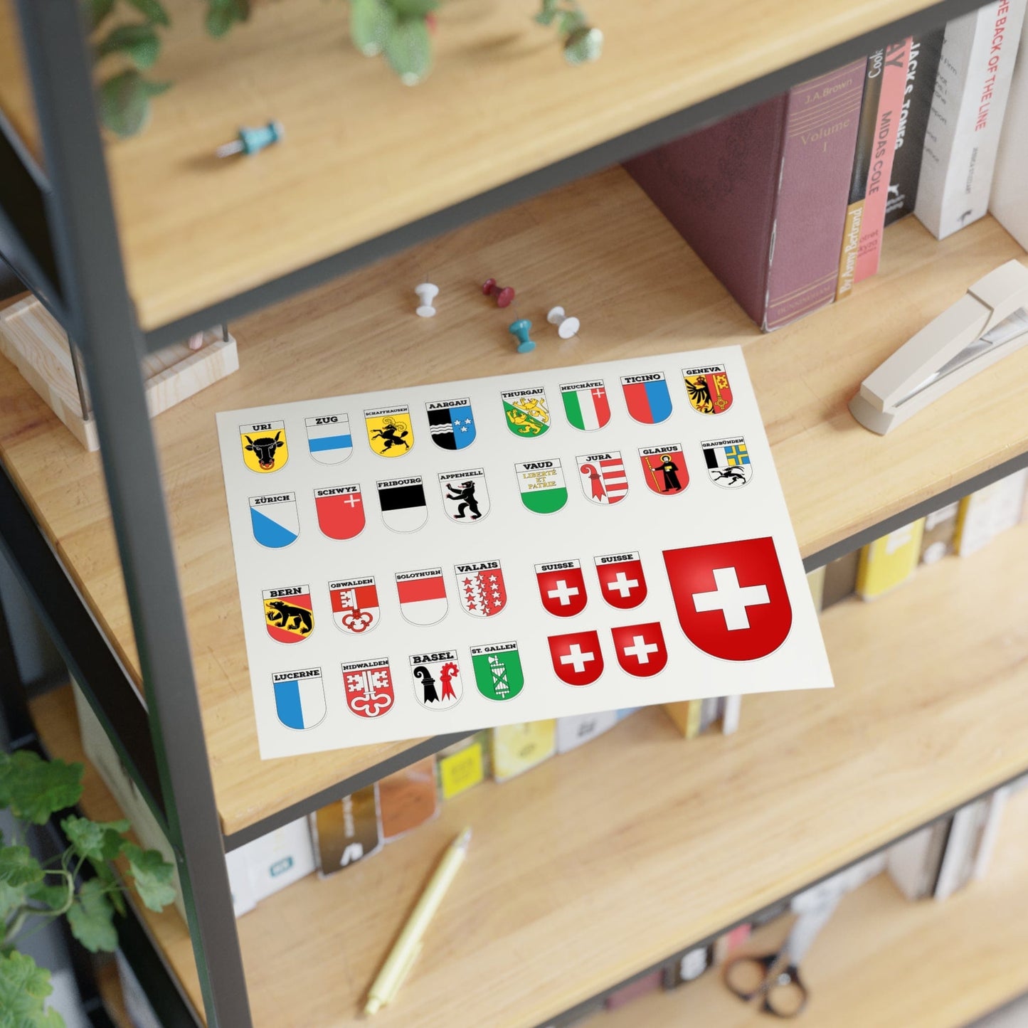 Swiss Pride: Switzerland Cantons Coat of Arms | Cut Die Sticker Sheet