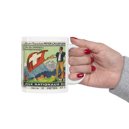 Traditional Swiss Flag Throwing  |  Vintage Painting Mug