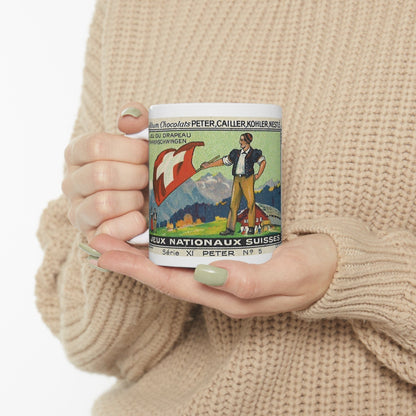 Traditional Swiss Flag Throwing  |  Vintage Painting Mug