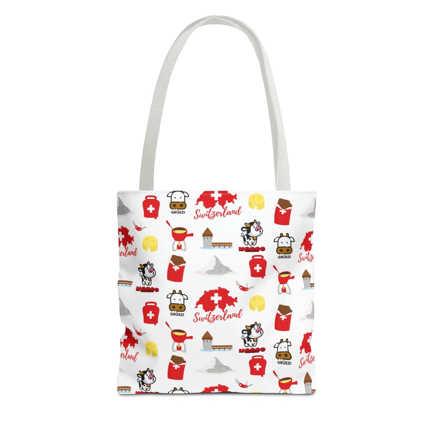 Swiss Travel Icons Pattern Tote Bag: Explore the Alpine Adventure! (AOP)