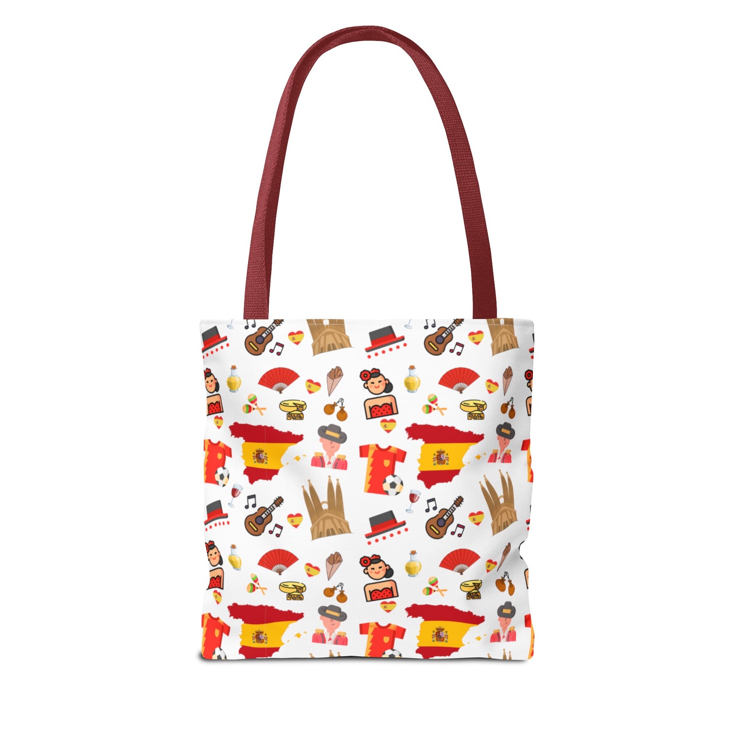 Discover Spain in Style: Vibrant Travel Tote Bag with Iconic Pattern