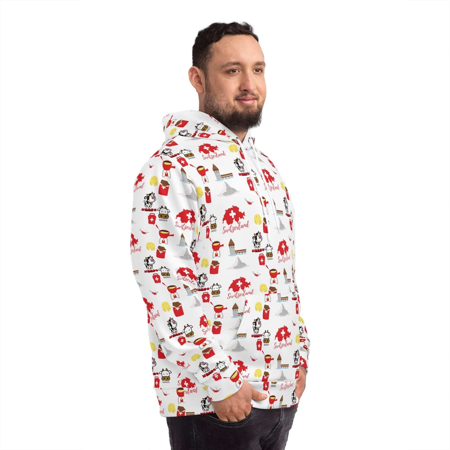 Switzerland Charming Travel Icons | All-Over Print Hoodie