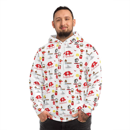 Switzerland Charming Travel Icons | All-Over Print Hoodie