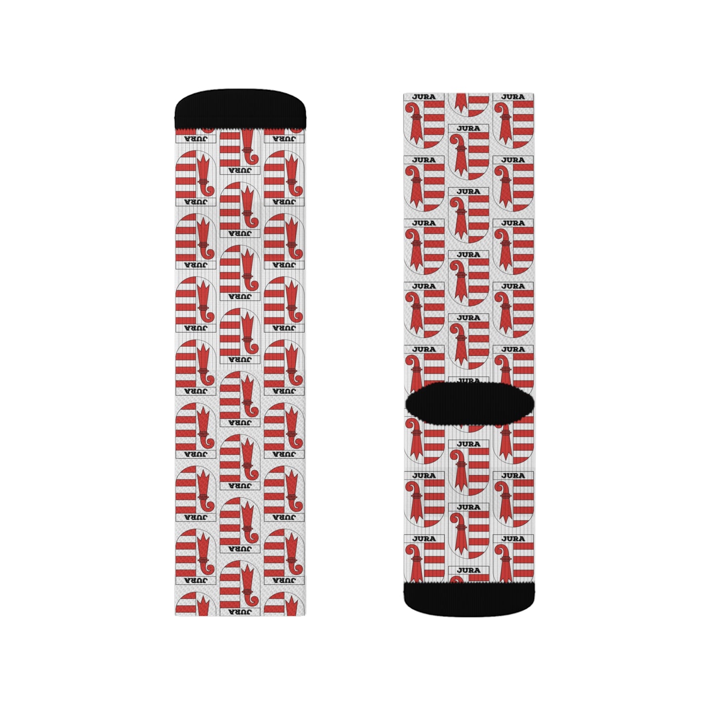 Jura, Switzerland - Coat of Arms Sublimation Socks | Swiss Heritage with Every Step