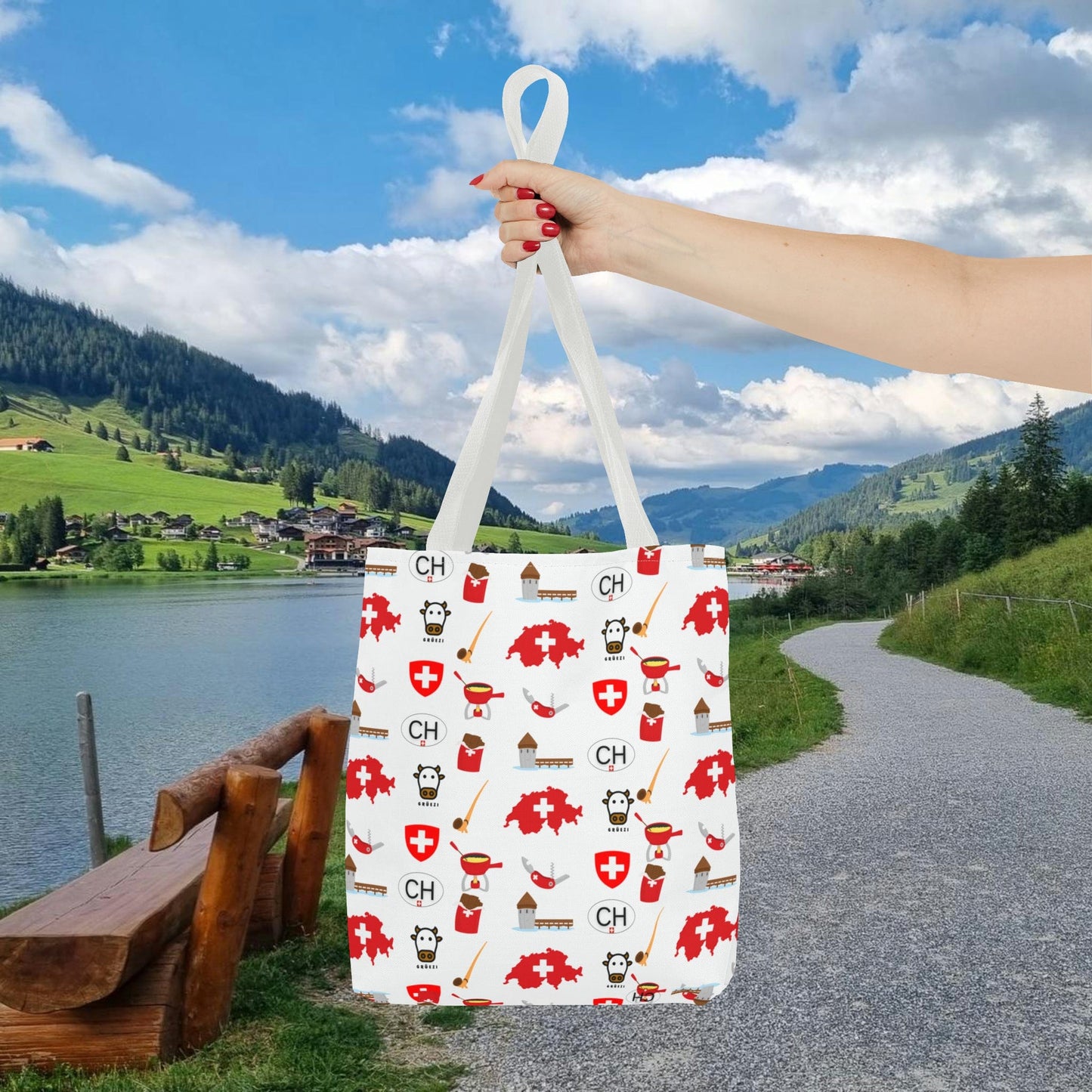 Swiss Icons Tote: Culture & Travel Pattern