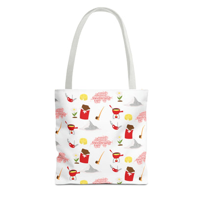 Switzerland Travel Elements Pattern | Tote Bag (AOP)