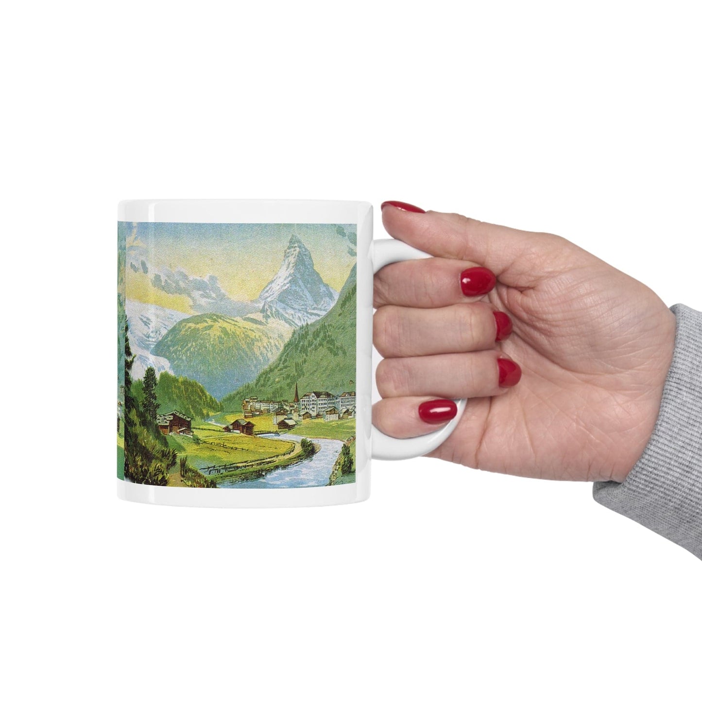 Zermatt and the majestic Matterhorn Painting | Ceramic Mug 11oz