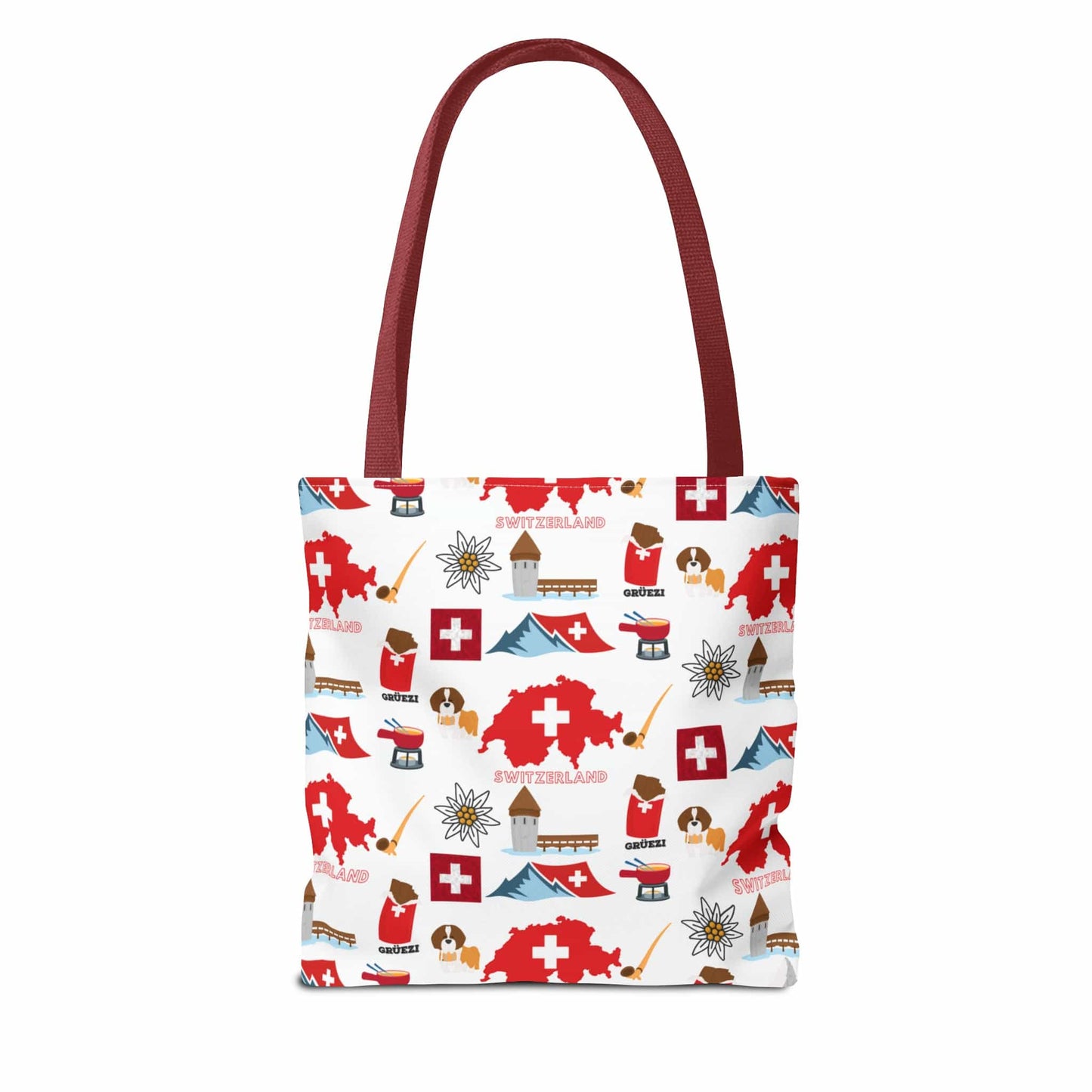 Swiss Travel and Culture Elements Pattern Tote Bag (AOP)