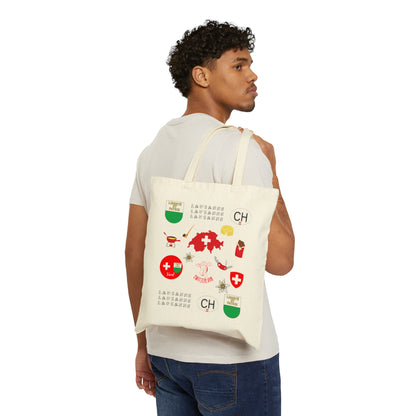 Lausanne, Switzerland | Cotton Canvas Tote Bag