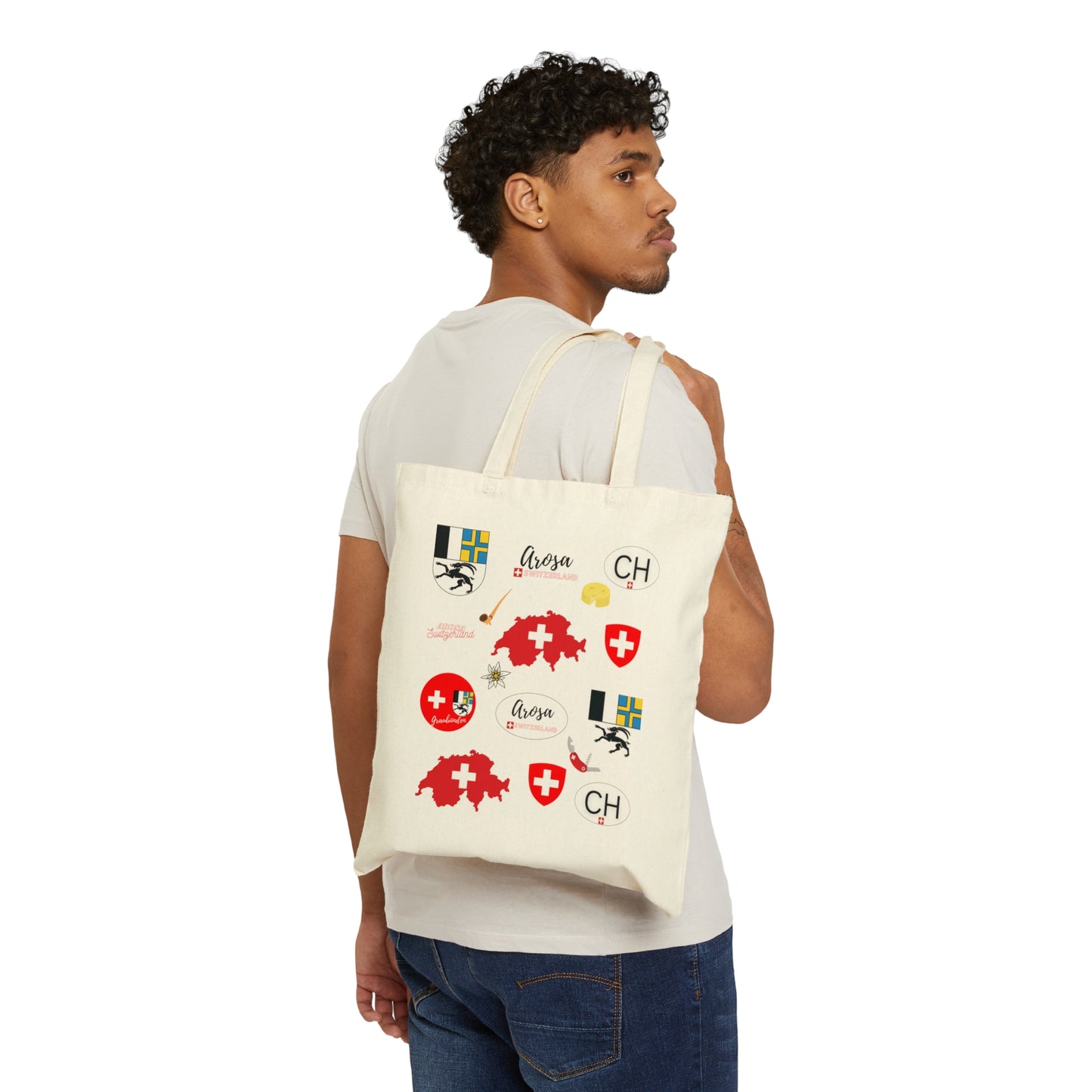 Arosa, Switzerland | Cotton Canvas Tote Bag: Embrace Swiss Splendor