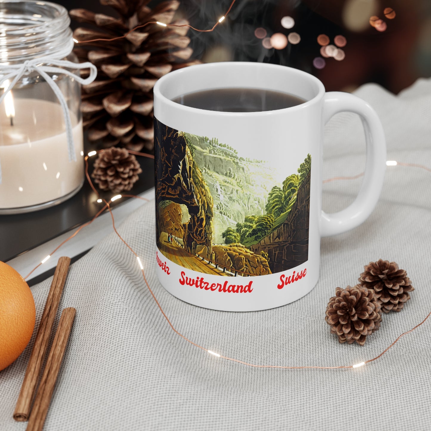 Road Tunnel Through a Rock | Vintage Painting Mug