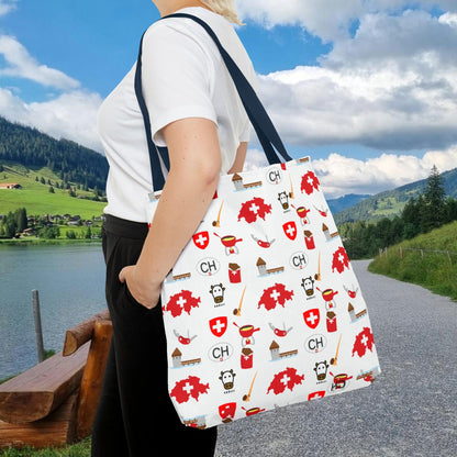 Swiss Icons Tote: Culture & Travel Pattern