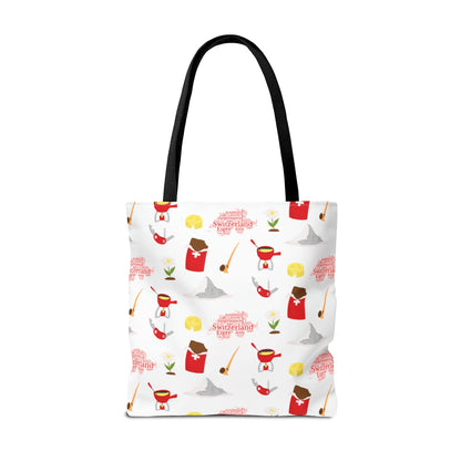 Switzerland Travel Elements Pattern | Tote Bag (AOP)