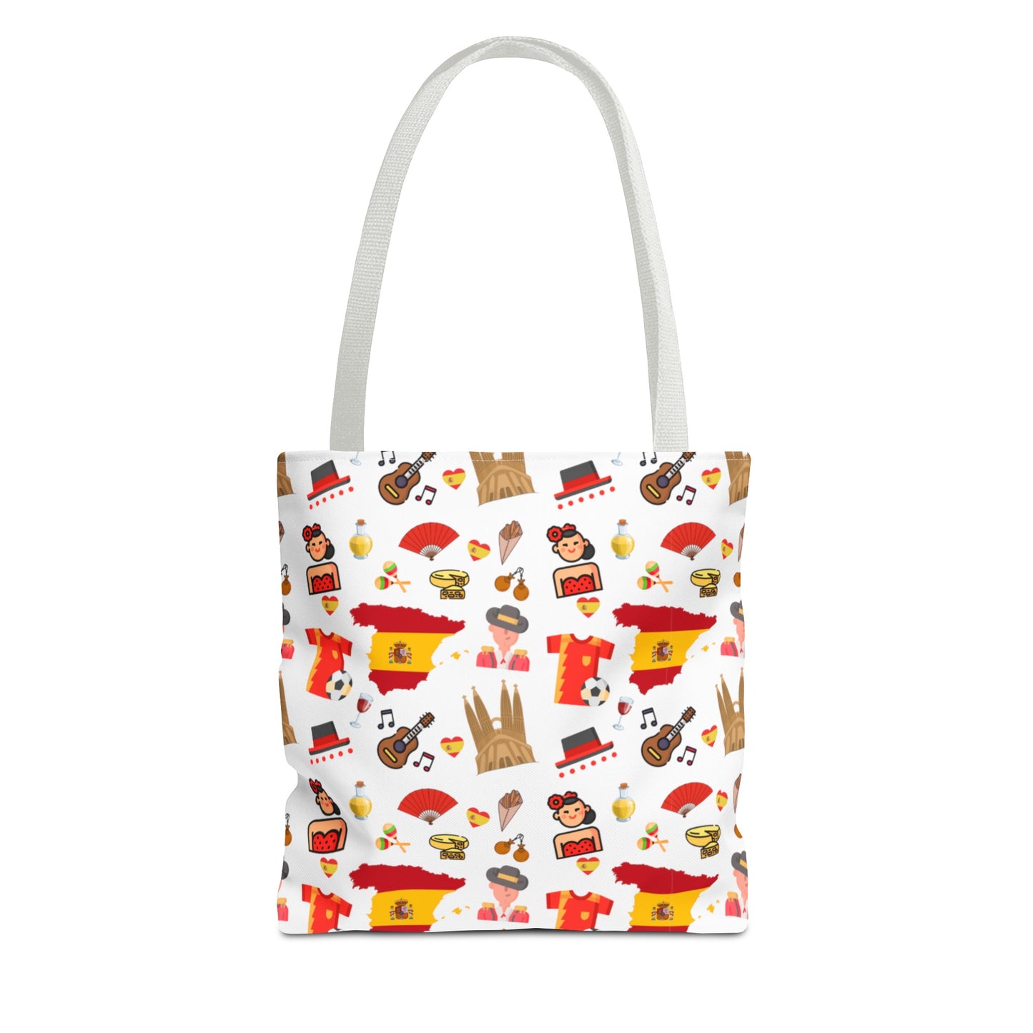 Discover Spain in Style: Vibrant Travel Tote Bag with Iconic Pattern