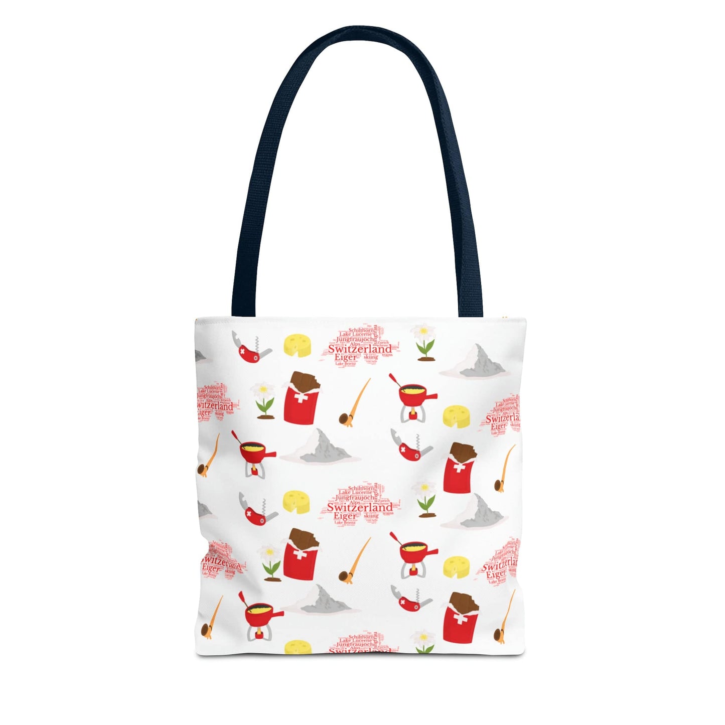 Switzerland Travel Elements Pattern | Tote Bag (AOP)