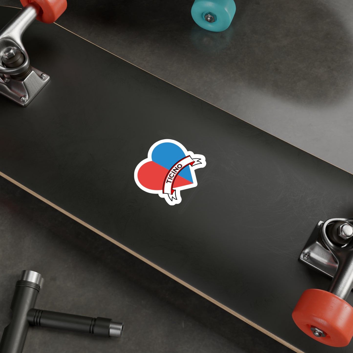 I Love Ticino Sticker – Heart-Shaped Swiss Canton Decal ❤️💙