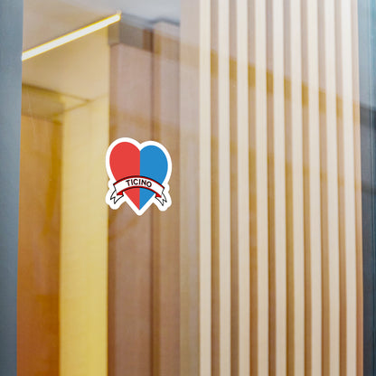 I Love Ticino Sticker – Heart-Shaped Swiss Canton Decal ❤️💙