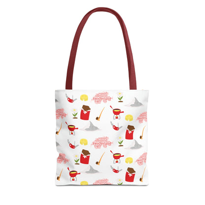 Switzerland Travel Elements Pattern | Tote Bag (AOP)