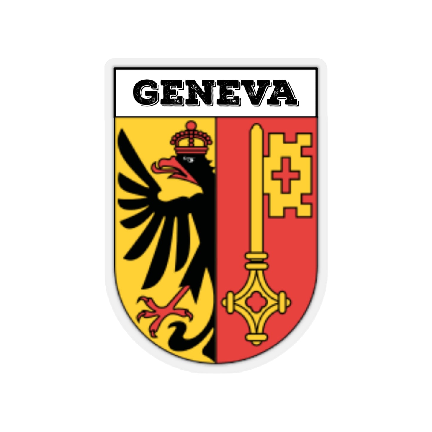 Geneva, Switzerland | Coat of Arms Sticker | Swiss Heritage Emblem Decal