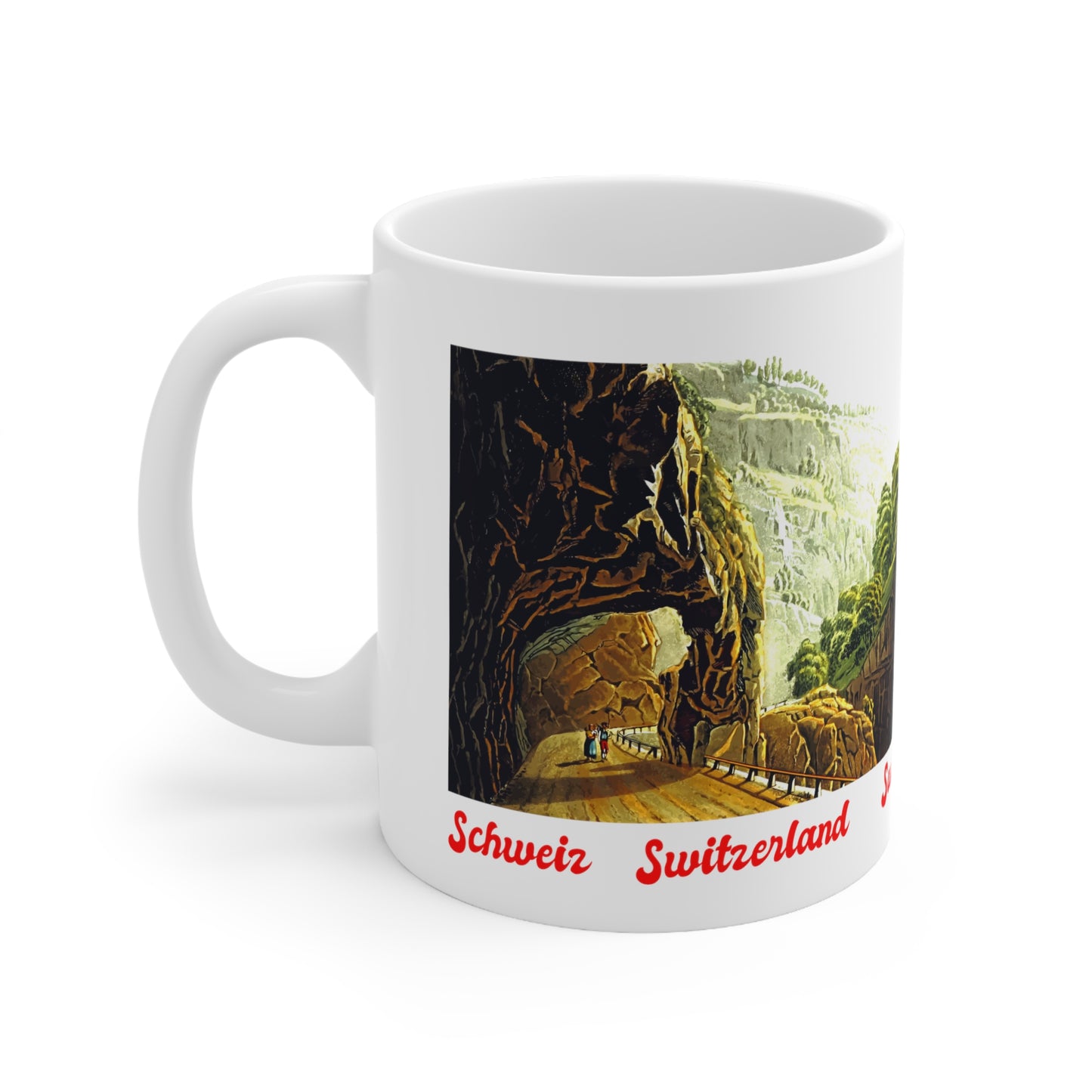 Road Tunnel Through a Rock | Vintage Painting Mug