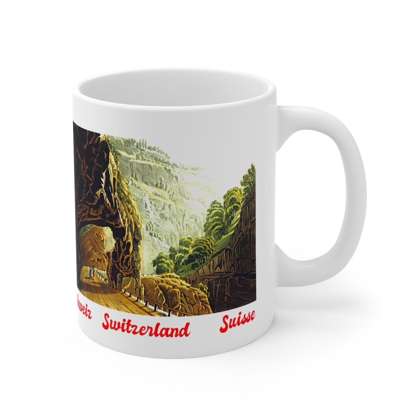 Road Tunnel Through a Rock | Vintage Painting Mug