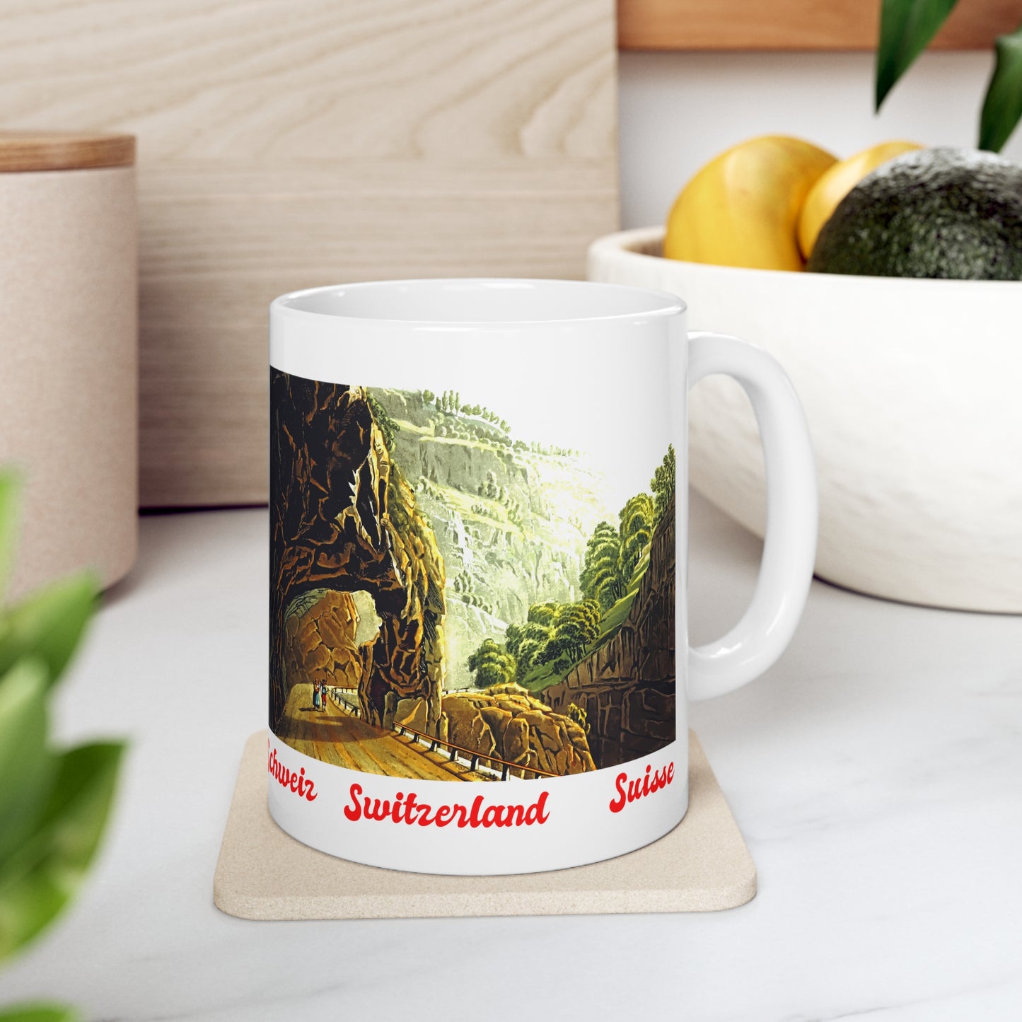 Road Tunnel Through a Rock | Vintage Painting Mug