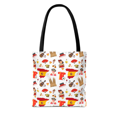 Discover Spain in Style: Vibrant Travel Tote Bag with Iconic Pattern