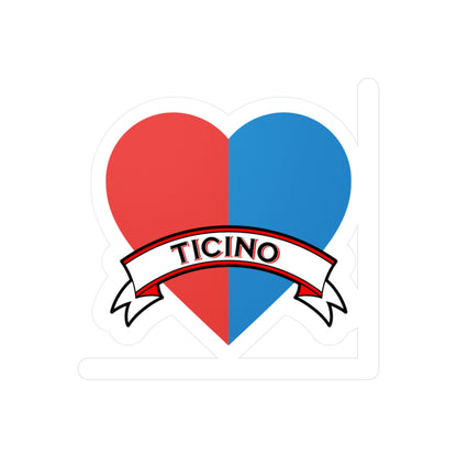 I Love Ticino Sticker – Heart-Shaped Swiss Canton Decal ❤️💙