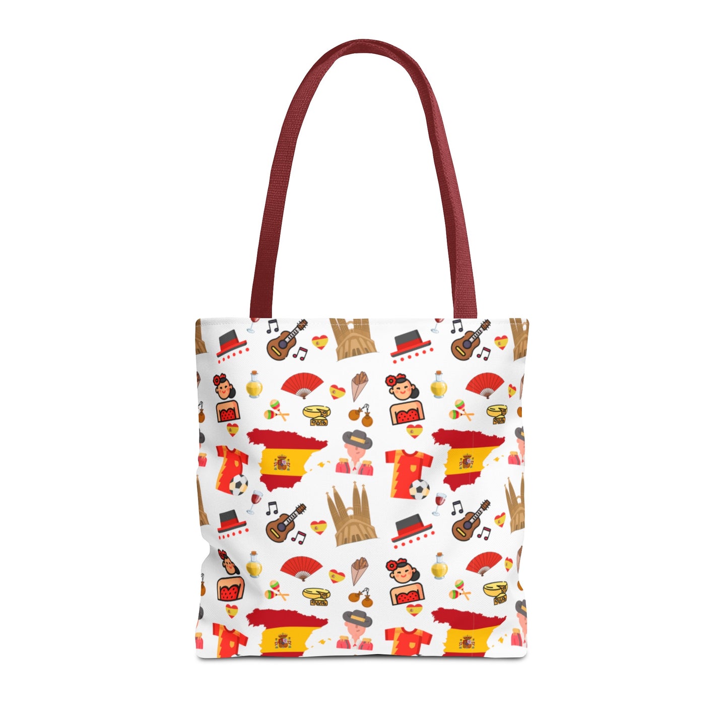 Discover Spain in Style: Vibrant Travel Tote Bag with Iconic Pattern