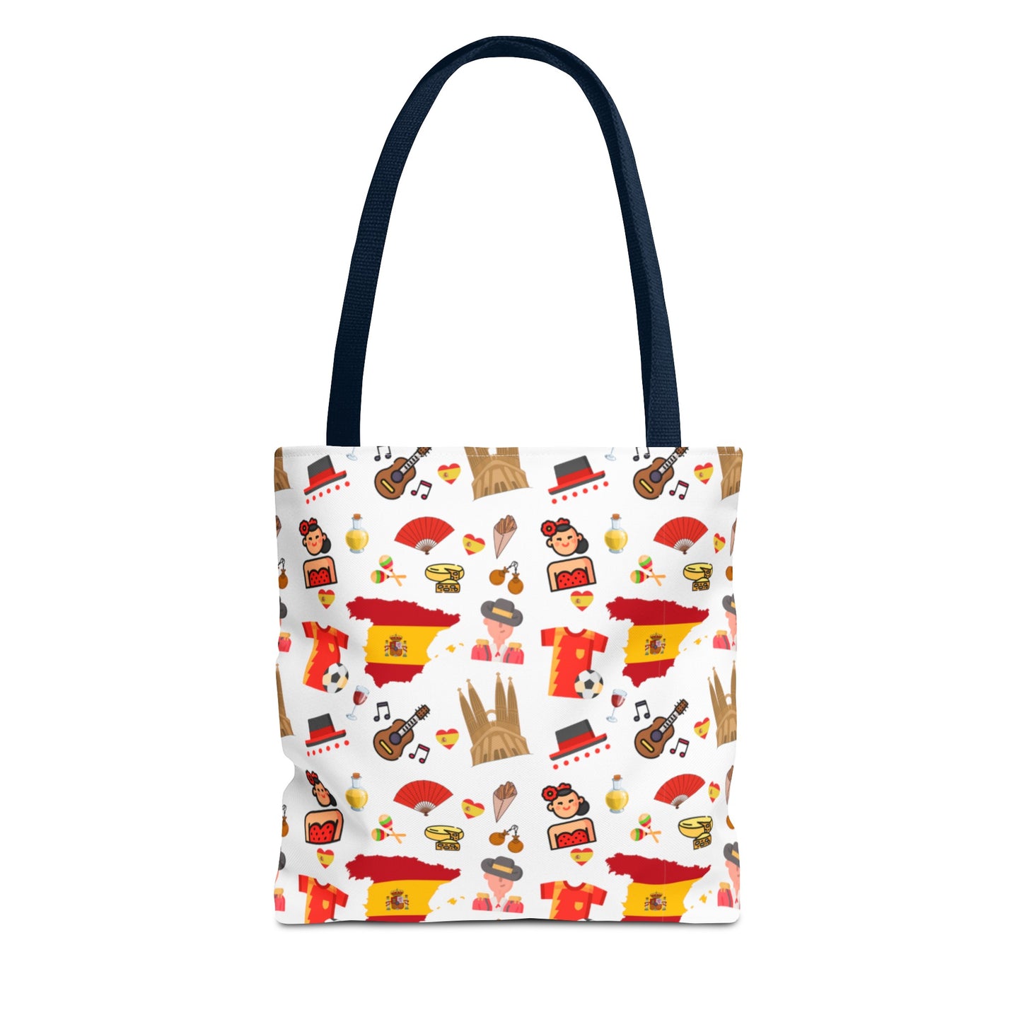 Discover Spain in Style: Vibrant Travel Tote Bag with Iconic Pattern