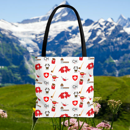 Swiss Icons Tote: Culture & Travel Pattern