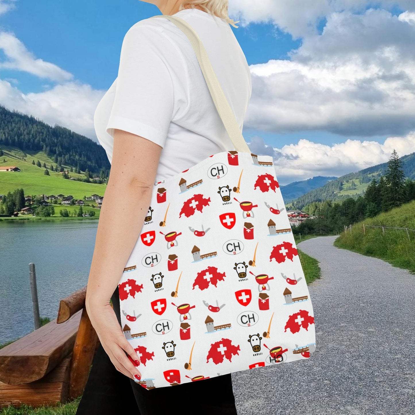 Swiss Icons Tote: Culture & Travel Pattern