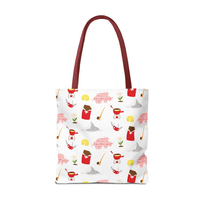 Switzerland Travel Elements Pattern | Tote Bag (AOP)