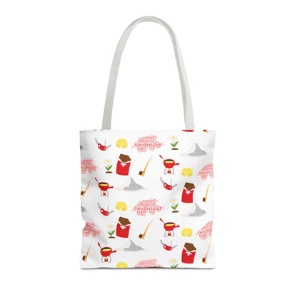 Switzerland Travel Elements Pattern | Tote Bag (AOP)