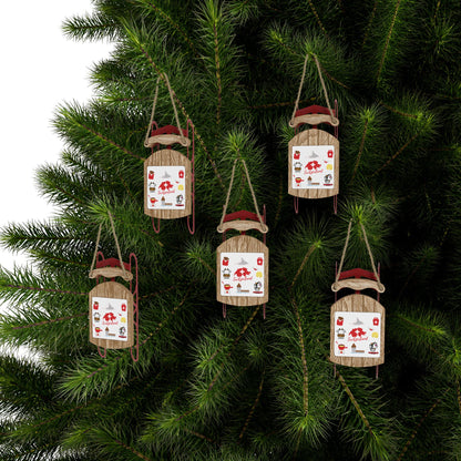 🇨🇭 Swiss Culture Wooden Sled Ornament – Adorable Switzerland Travel Icons for Holiday Décor | Perfect Swiss-Themed Christmas Gift 🎄