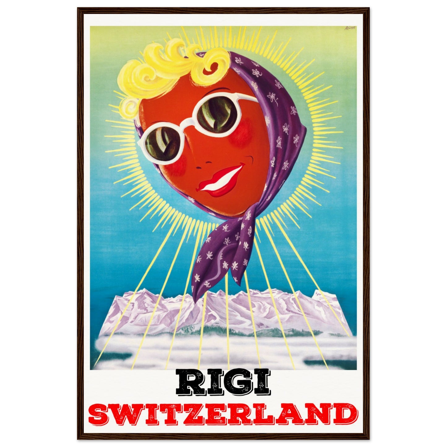 Rigi, Switzerland |Vintage Travel Wooden Framed Poster | 60x90 cm / 24x36″