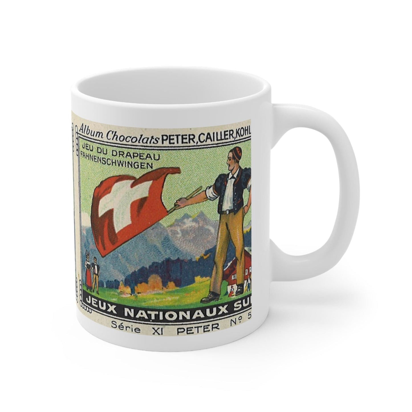 Traditional Swiss Flag Throwing  |  Vintage Painting Mug