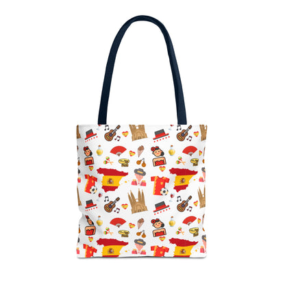 Discover Spain in Style: Vibrant Travel Tote Bag with Iconic Pattern