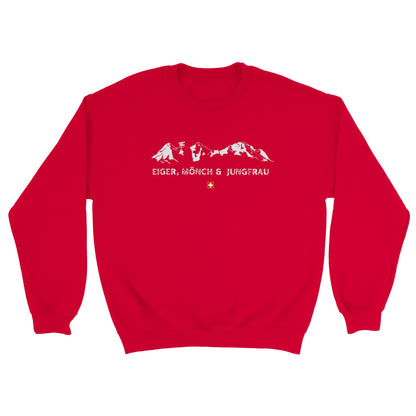 Eiger, Mönch, and Jungfrau Swiss Alps Skyline Sweatshirt | Elevate Your Mountain Style